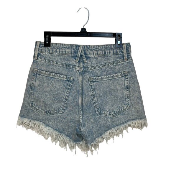 Good American Shorts Womens Size 4/27 NWOT button fly high rise frayed hem jean - Picture 2 of 11